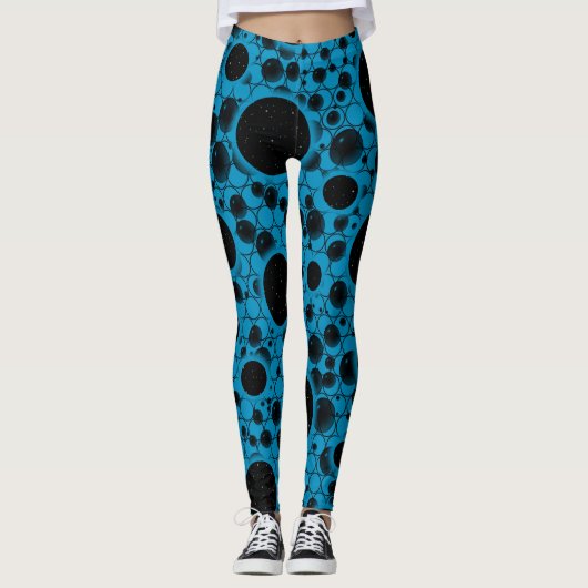 Space Bubble Spots - Hemelblauw Leggings (Voorkant)
