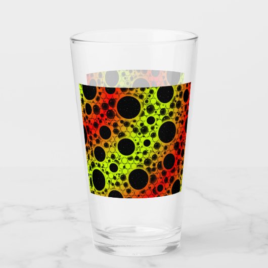 Space Bubble Spots - Lime/Rood Glas (Voorkant)