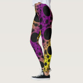 Space Bubble Spots - Paars/Geel Leggings (Links)