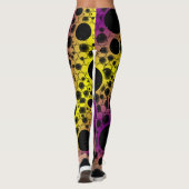 Space Bubble Spots - Paars/Geel Leggings (Achterkant)