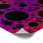 Space Bubble Spots - Paars/Rood Poster (Hoek)