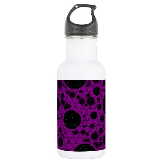 Space Bubble Spots - Paars Waterfles (Voorkant)