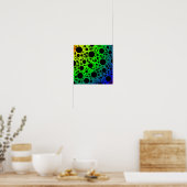 Space Bubble Spots - Rainbow OYGBP Poster (Keuken)