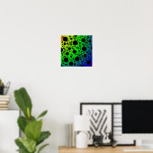Space Bubble Spots - Rainbow OYGBP Poster (Thuiskantoor)
