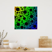 Space Bubble Spots - Rainbow OYGBP Poster (Keuken)