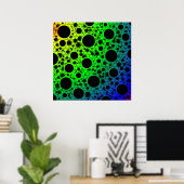 Space Bubble Spots - Rainbow OYGBP Poster (Thuiskantoor)