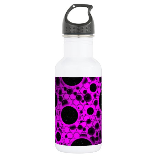 Space Bubble Spots - Roze/Paars Waterfles (Voorkant)