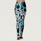 Space Bubble Spots - Wit/Luchtblauw Leggings (Achterkant)