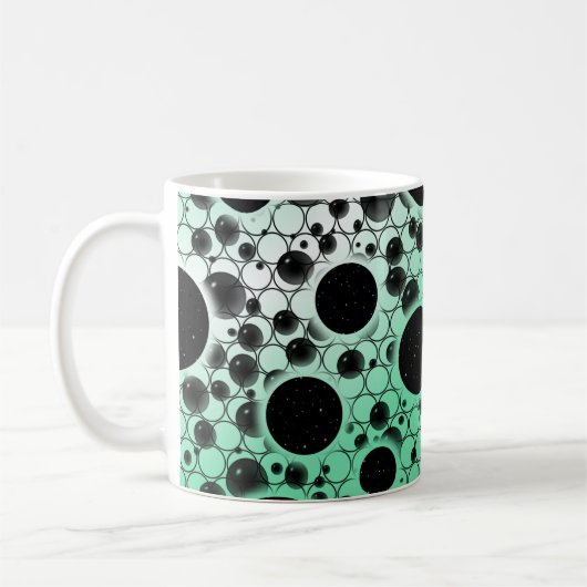 Space Bubble Spots - Wit/Munt Koffiemok (Links)