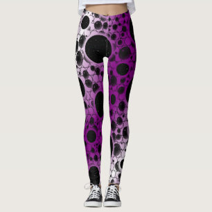 Space Bubble Spots - Wit/Paars Leggings