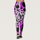Space Bubble Spots - Wit/Roze Leggings (Achterkant)