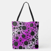 Space Bubble Spots - Wit/Roze Tote Bag (Achterkant)