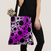 Space Bubble Spots - Wit/Roze Tote Bag (Dichtbij)