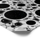 Space Bubble Spots - Wit/Zilver Poster (Hoek)