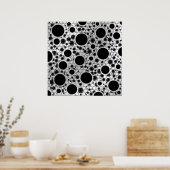 Space Bubble Spots - Wit/Zilver Poster (Keuken)