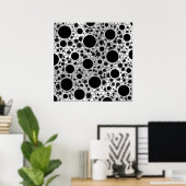 Space Bubble Spots - Wit/Zilver Poster (Thuiskantoor)