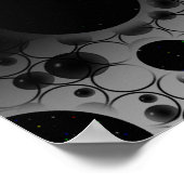 Space Bubble Spots - Wit/Zwart Poster (Hoek)