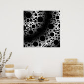 Space Bubble Spots - Wit/Zwart Poster (Keuken)
