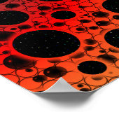 Space Bubble Spots - Zwart/Rood/Goud Poster (Hoek)