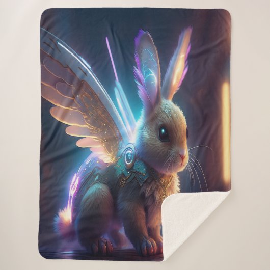 Space Bunny Sherpa Deken (Voorkant)