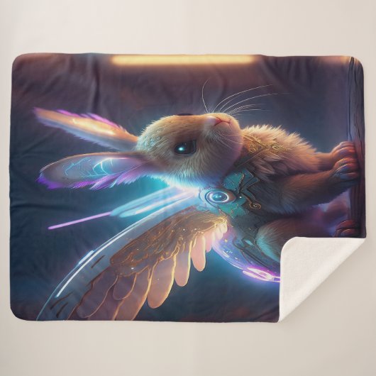 Space Bunny Sherpa Deken (Voorkant (horizontaal))