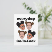 Space Buns Kapsel Dagelijkse Mooi-Uitzicht Mode Briefkaart (Staand voorkant)