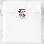 Space Buns Kapsel Dagelijkse Mooi-Uitzicht Mode Vierkante Sticker (Tas)