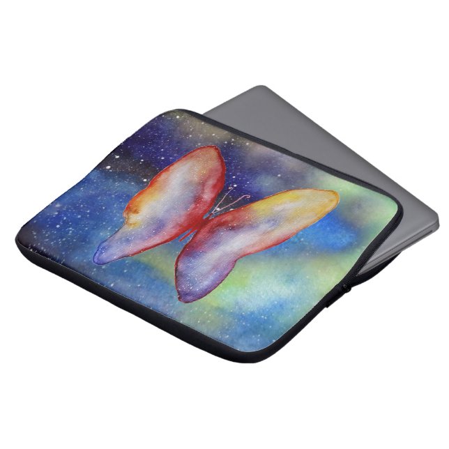 Space Butterfly Art Neopreen laptophoes 13" Laptop Sleeve (Voorkant top)