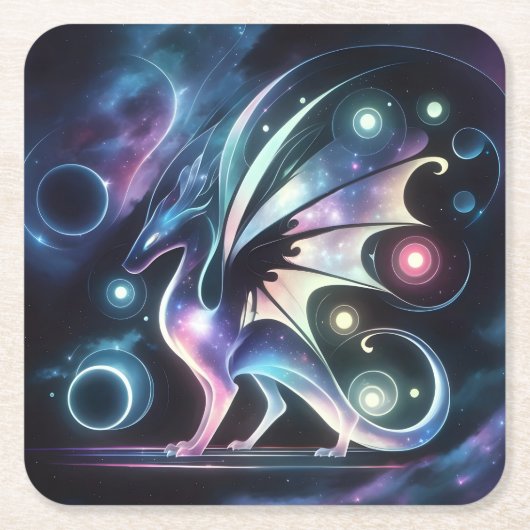 Space Butterfly Dragon Kartonnen Onderzetters (Voorkant)