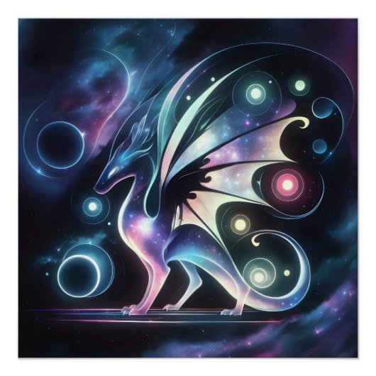 Space Butterfly Dragon Perfect Poster (Voorkant)