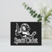 Space Cadet Black & White Briefkaart (Staand voorkant)