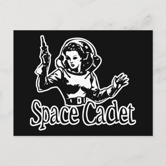 Space Cadet Black & White Briefkaart (Voorkant)