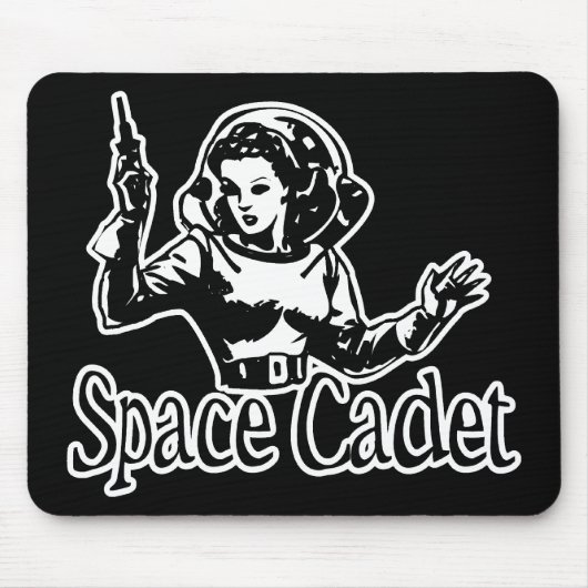 Space Cadet Black & White Muismat (Voorkant)