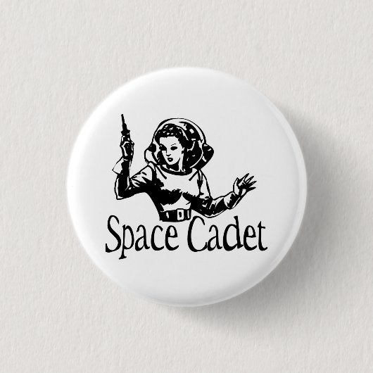 Space Cadet Black & White Ronde Button 3,2 Cm (Voorkant)