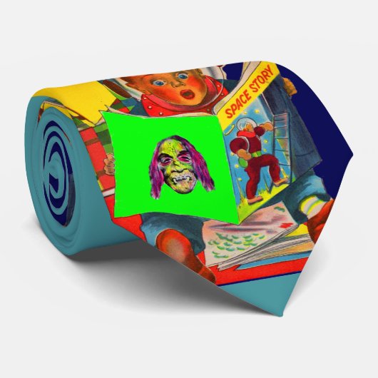 Space Cadet Boy Print Stropdas (Opgerold)