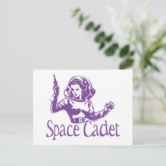 Space Cadet Paars Briefkaart (Staand voorkant)