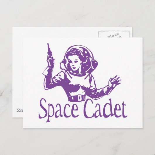 Space Cadet Paars Briefkaart (Voorkant / Achterkant)