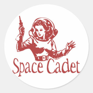 Space Cadet Red Ronde Sticker