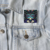 Space Cadet Vierkante Button 5,1 Cm (In situ)