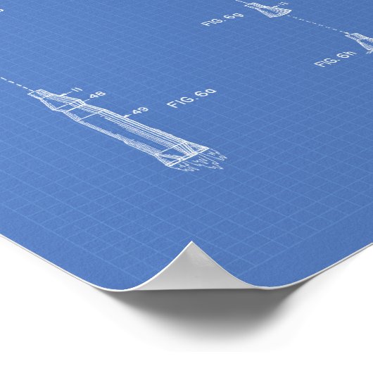 Space Capsule 1963 Patent Art Blueprint Poster (Hoek)