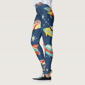 Space Cars: donkerblauw. Leggings (Links)