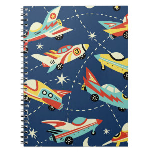 Space Cars: donkerblauw. Notitieboek