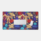 Space Cartoon Astronaut Alien Shuttle Rocket Moon Bureaumat (Keyboard & Muis)