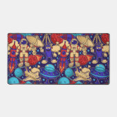 Space Cartoon Astronaut Alien Shuttle Rocket Moon Bureaumat (Voorkant)