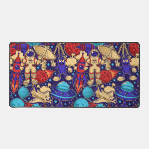 Space Cartoon Astronaut Alien Shuttle Rocket Moon Bureaumat