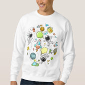 Space Cartoon Basic Mannen Sweatshirt (Voorkant)