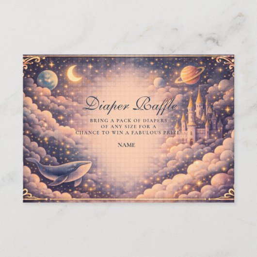 Space Castle Diapper Raffle Informatiekaartje (Voorkant)