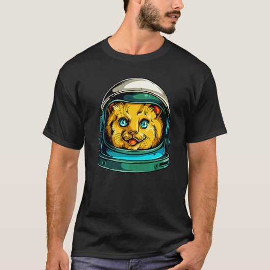 Space Cat Astronaut Funny T-shirt (Voorkant)
