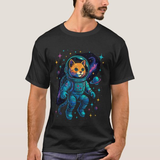 Space Cat - Astronaut Kitten in de Ruimte T-shirt (Voorkant)