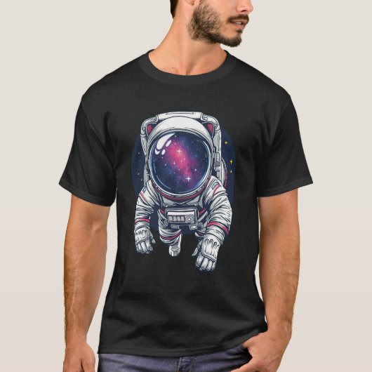 Space Cat Astronaut T-Shirt (Voorkant)